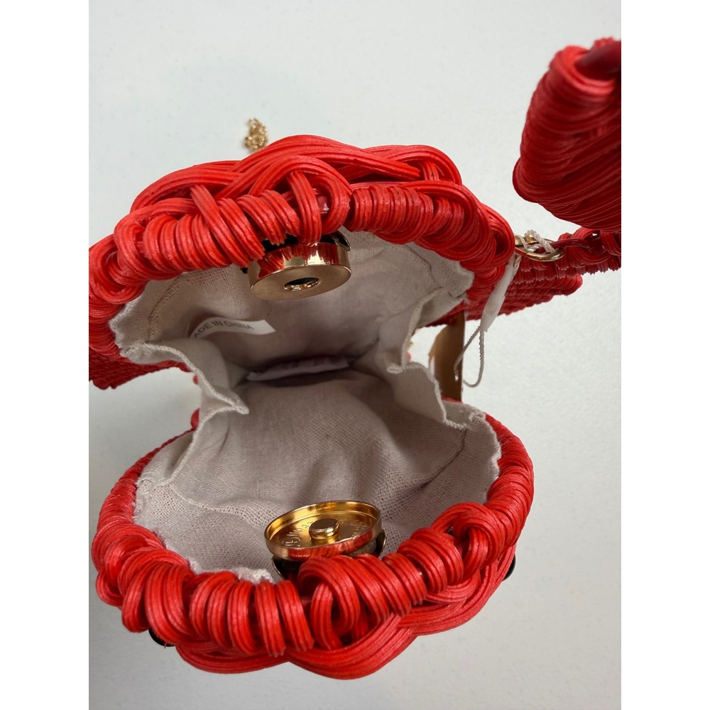 NWT Tommy Bahama Red Lobster Wicker Crossbody Bag Novelty Clutch Purse NEW Viral - Picture 9 of 11